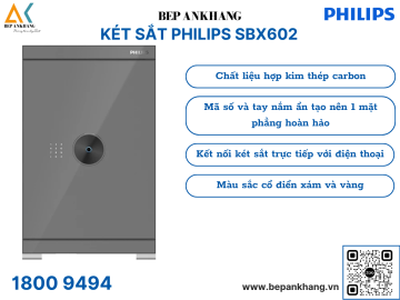 Két sắt cao cấp PHILIPS SBX602 8CU - 131kg - Vàng Champagne, Xám - Kết nối Wifi 